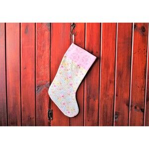 Upcycled Floral Christmas Stocking